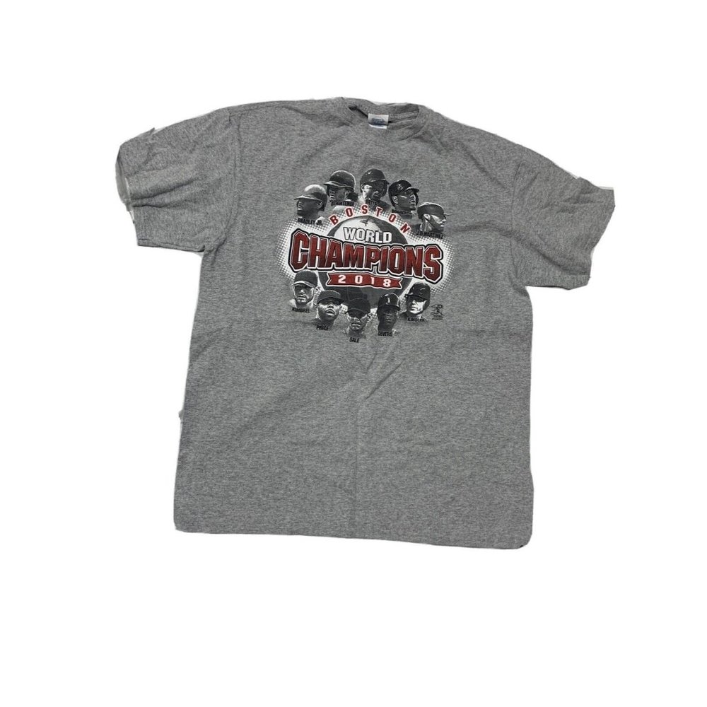 Boston Red Sox T Shirt 2018 Champions Delta Men’s Gray MLB Baseball - Large